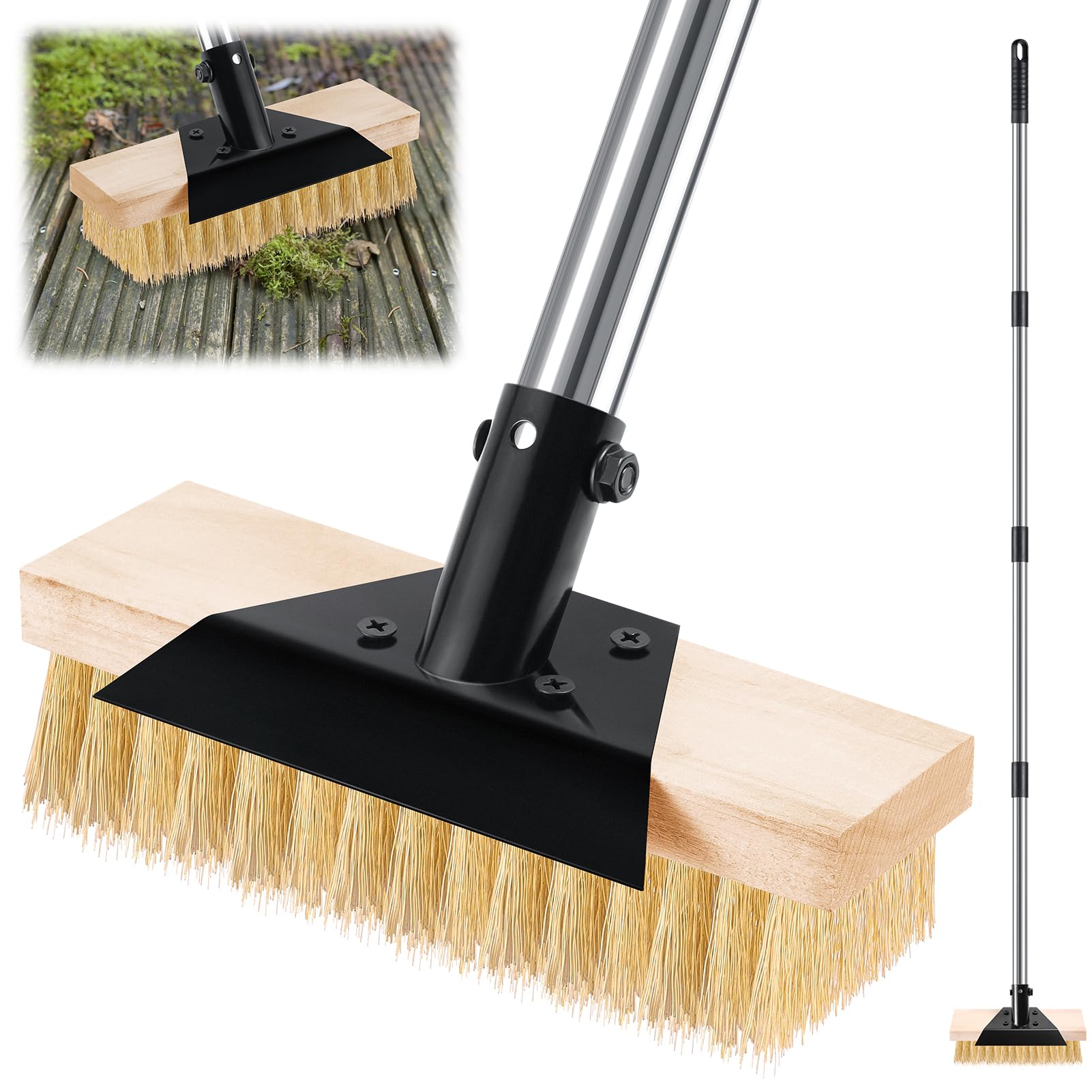 Deck Brushes for Scrubbing Heavy Duty-Deck Scrub Brush with Long Handle ...