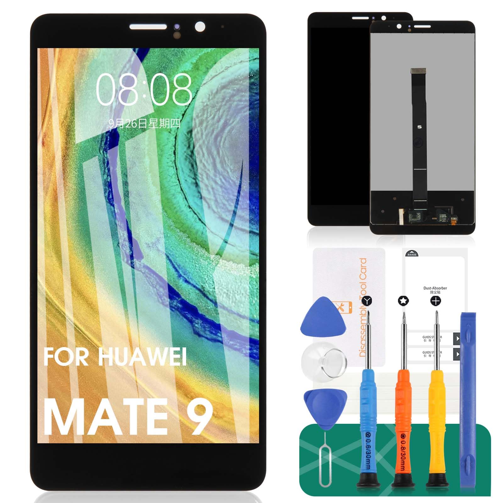 SRJTEK Screen Replacement for Huawei Mate 9 MHA-L09 MHA-L29 AL00 L23 5.9" LCD Display Touch Screen Digitizer Panel Assembly Full (NO Fit for Mate 9 Lite),Include Tempered Glass