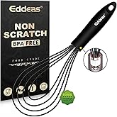 Flat Whisk, EDDEAS Silicone Gravy Whisk for Cooking, Beating, Stirring Gravy and Eggs