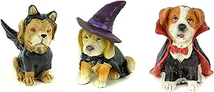 Touch of Nature Halloween Assortments - Miniature Dog Trick or Treaters - Halloween Decor - Halloween Fairy Garden - Halloween Miniatures (Dogs in Costume(3))