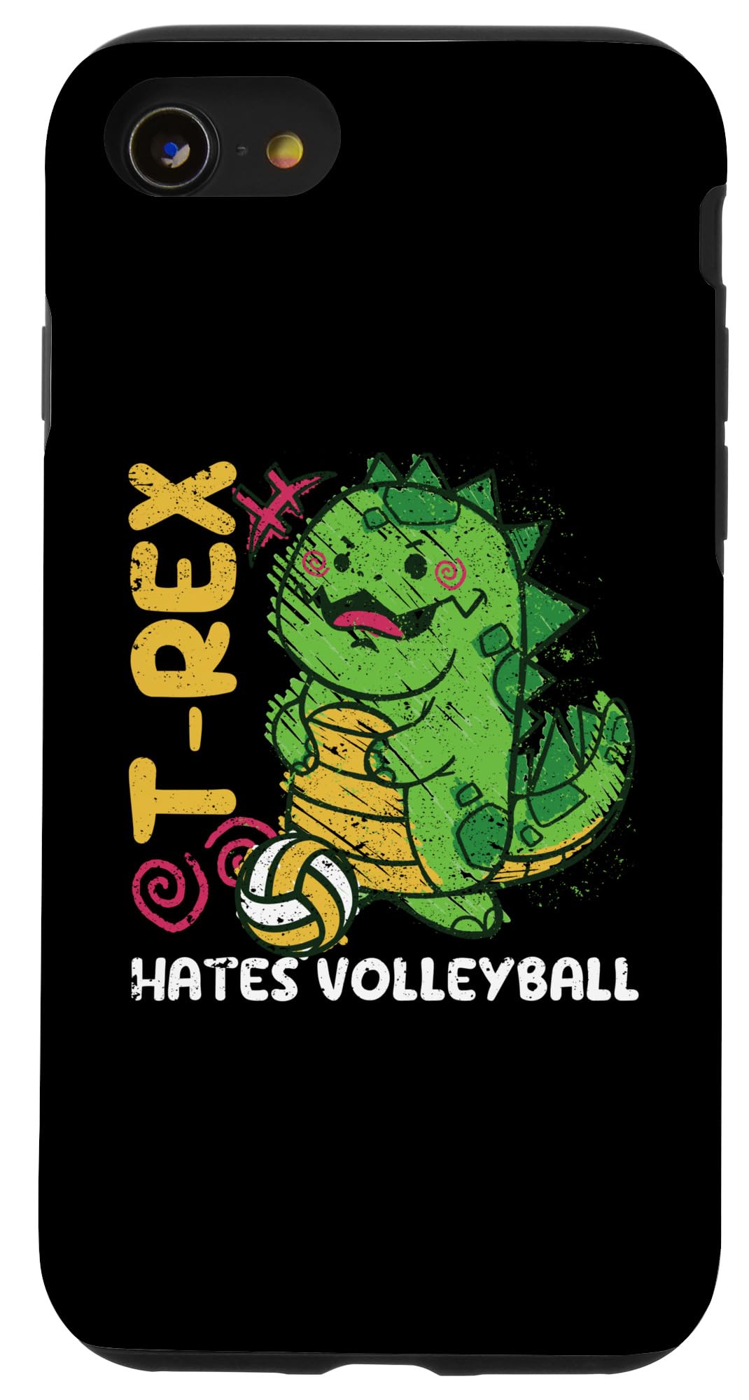 iPhone SE (2020) / 7 / 8 T-Rex Hates Volleyball Player Athlete Hobby Sport Dinosaur Case