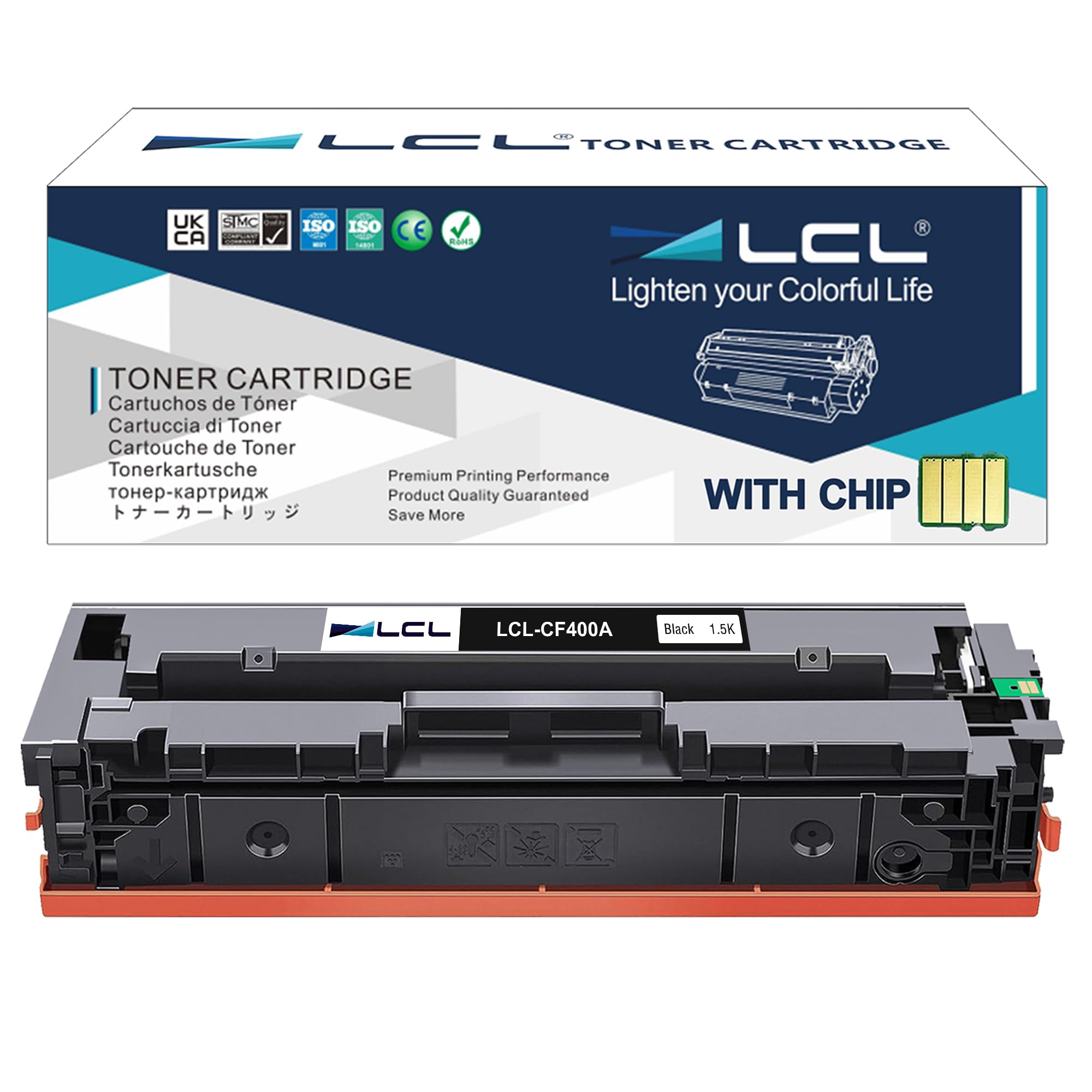 LCL CF400A Toner Cartridge Compatible for HP 201A CF400A for HP Color LaserJet Pro M252 M252dw M252n MFP M274 M274n M277 M277dw M277n (1Black)