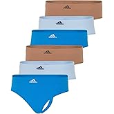 adidas Women's Seamless Thong Underwear Multipack, Pulse Blue Ribbed/Clear Sky/Toasted Almond, Medium