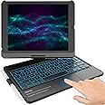 KBCASE Touchpad Keyboard Case for iPad 9th/8th/7th 10.2 inch, Backlit Trackpad Keyboard, 360°Rotatable Case with Pencil Holder for iPad 9th/8th/7th Gen (Black)