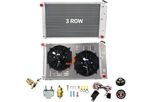 AW ALLOYWORKS ALLOYWORKS 3 Row Full Aluminum Radiator + 2X12" Fans Shroud + Relay For 1977-1987 Chevy Nova C/K/G/P 10 20 30 40, Buick Century Skylark1977-1980 GMC C/K/G 15 25 35 1500 2500 3500 Suburban Radiators
