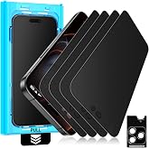 Mothca 4+1 Pack Matte Privacy Screen Protector for iPhone 18 Pro 6.3&Prime; | Silkfeel&trade; Series, 4X Stronger Tempered Glass, Anti Spy Anti-Glare Anti-Fingerprint Full Coverage, Lens Protector,Auto Fit Box