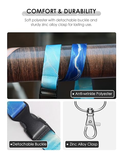 AVORAST 5 PACK CRUISE LANYARD FOR SHIP CARDS WITH MARBLE PATTERN CUTE CRUISE SHIP LANYARDS WITH WATERPROOF ID BADGE HOLDERS FOR KEYS, CARDS CRUISE ESSENTIALS FOR ALL CRUISE SHIPS 2026, BLUE