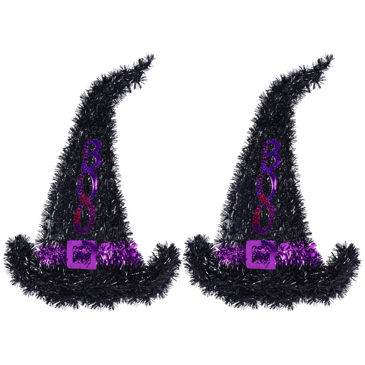 2PCS Halloween Witch Hat Decorations Halloween Party Cosplay, Wall Hanging Ornament for Indoor Outdoor Party Supplies