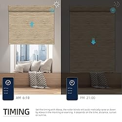 SmartWings Motorized Roman Shades, Natural Woven