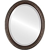 OVALCREST Oval Beveled Wall Mirror for Home Decor - Santa Fe Style - Rubbed Bronze - 22x32 Outside Dimensions