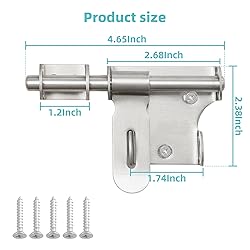 Alise 4 Inch Gate Latch Slide Bolt with Padlock