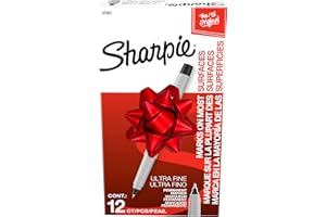 Sharpie Permanent Markers, Ultra Fine Tip, Black, 12 Count - For Classroom, Office, Home, Quick Drying, Fade Resistant, For Wood, Plastic, Paper, Metal, Ideal for Posters, Drawing, Coloring