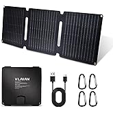 30W Portable Solar Panel,Foldable Solar Panels Charger for Camping Hiking Outdoor,IP65 ETFE Waterproof Panel Solar Kit with 3 Transfer Conectors,DC/Type-C/USB/QC3.0 Output
