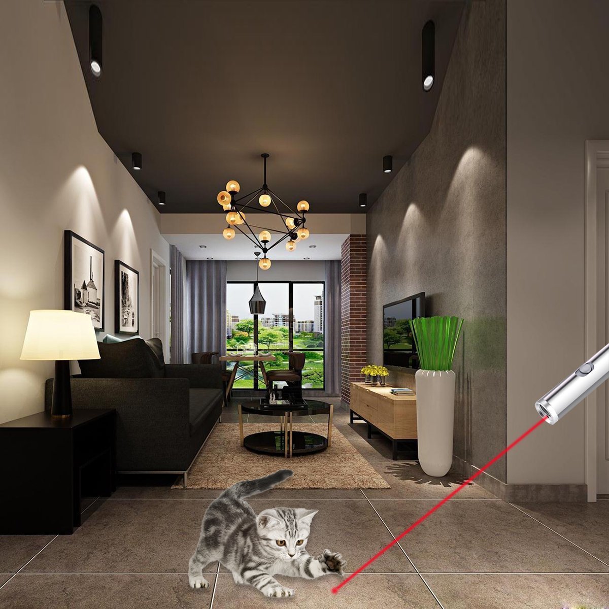 Leoking Cat Chaser Toy - LED Pet Interactive Exercise Pointer Training Pen for Dogs