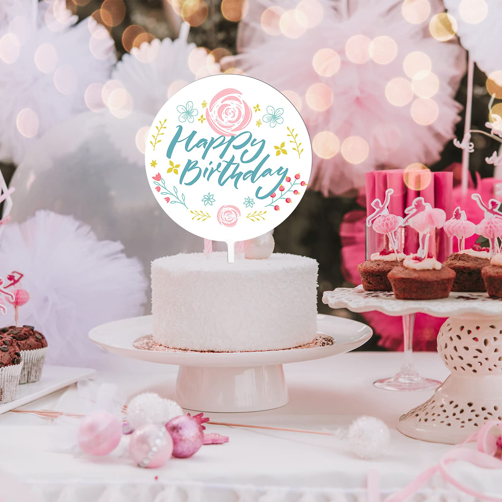 Mua Jetec 2 Pieces 5 Inch Acrylic Cake Topper Blank Round Clear DIY ...