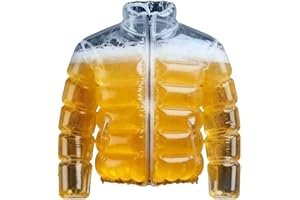 fxwtich Beer Jacket with Straw, Transparent Funny Beer Coat Durable Leak-Proof Wearable Beverage Jacket for Parties Festivals