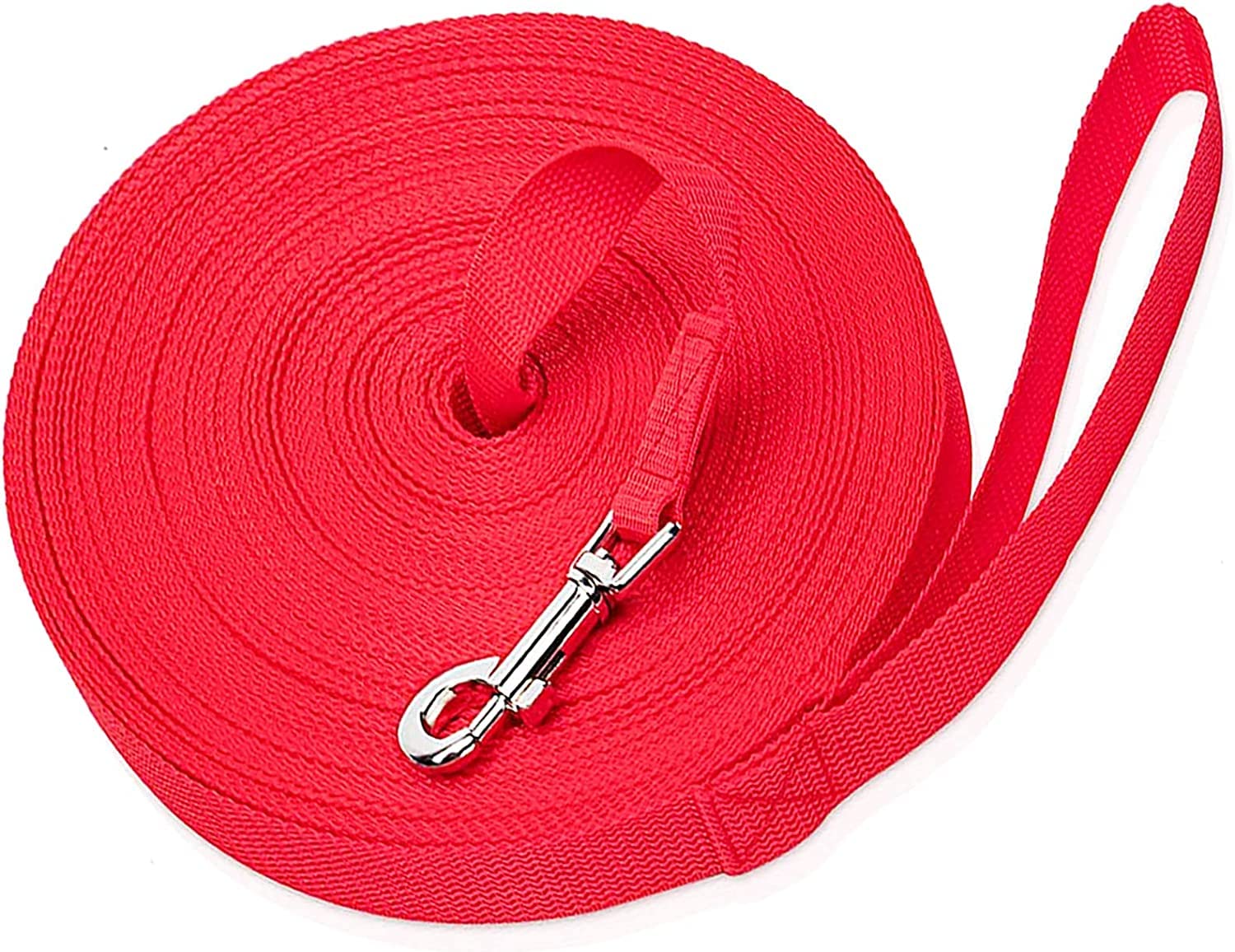 Mainiusi 30m Dog Lead, Training Lead for Dogs Long Line 30m Extra Long Dog Leash for Recall Training, Tracking Leash for Dogs, Ideal for Backyard, Lawn, Park, Beach, Camping, Obedience(Red)