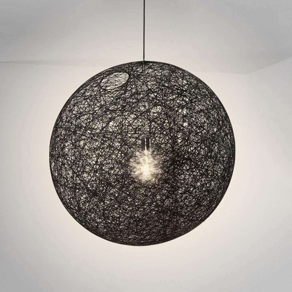 Yuyuan Light Modern Harness Spherical Chandelier, Living Room Dining Room Conference Room Lighting Ceiling lamp, D30cm, 1 Light Embedded Chandelier, Black E27