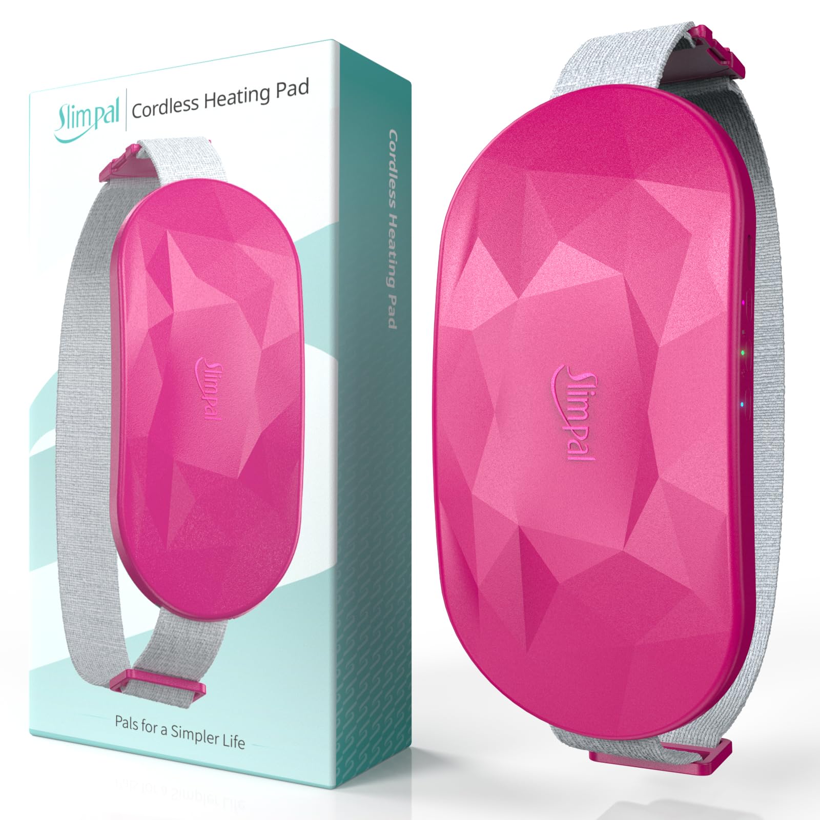 Slimpal Heats Pad, Portable Electric Heating Pad, Rechargeable USB Heated Belt Gifts for Women Girl Wife, Pink