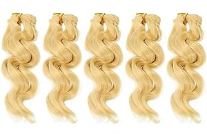 PATIKIL 15cm Doll Hair Wefts, 5Pcs Soft Synthetic Wave Hair Doll Wigs Doll Hair Extensions Accessories for Doll Making DIY Cr