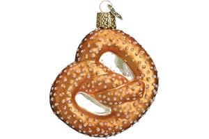 Old World Christmas Pretzel Glass Blown Ornament for Christmas Tree, Handcrafted Holiday Decoration, Food Collection