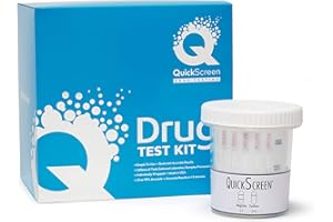 PHAMATECH QUICKSCREEN Quickscreen 5 Panel Drug Test Urine Cup, at Home Drug Test for Employment & Insurance Use - Multi Panel Urine Drug Test Kit for BZD, COC, MET-500, OPI-300, THC & Timer - 9162Z (Pack of 1)