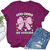 UYIQL 100 Days of School Shirt for Teacher Cute Graphic Short Sleeve Tshirt 100th Day of School Tee Top