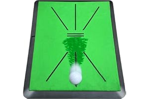 COOLMOON Golf Training Mat for Swing Detection Batting, Golf Swing Tracker Mat Shows Swing Path, Advanced Guides and Rubber Backing Golf Hitting Mat, Premium Golf Practice Mat for Indoor and Outdoor