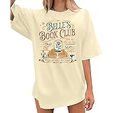 Magical Shirt Women Belle’s Book Club T-Shirt Oversized Book Lover Tee Magic Kingdom Belle Princess Shirts