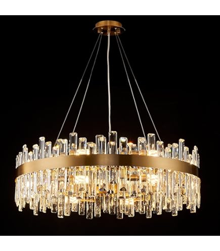 LIZZTREE Gold Modern Oval Crystal Chandelier, 24-Lights Luxury
