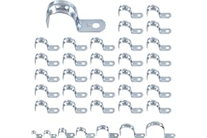 Keadic 30Pcs 1 Inch One Hole Pipe Straps Set Zinc Plated Steel EMT Pipe Straps with 1 Hole, Rigid Pipe Strap Clamp Tube Strap