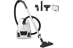 SIMPLICITYVACUUMS Simplicity Vacuums Jill Canister Vacuum Cleaner, Hardwood Floor Vac with Dual-Certified HEPA Filter Media and Bag, Small and Compact, Great for Stairs, Jill.12