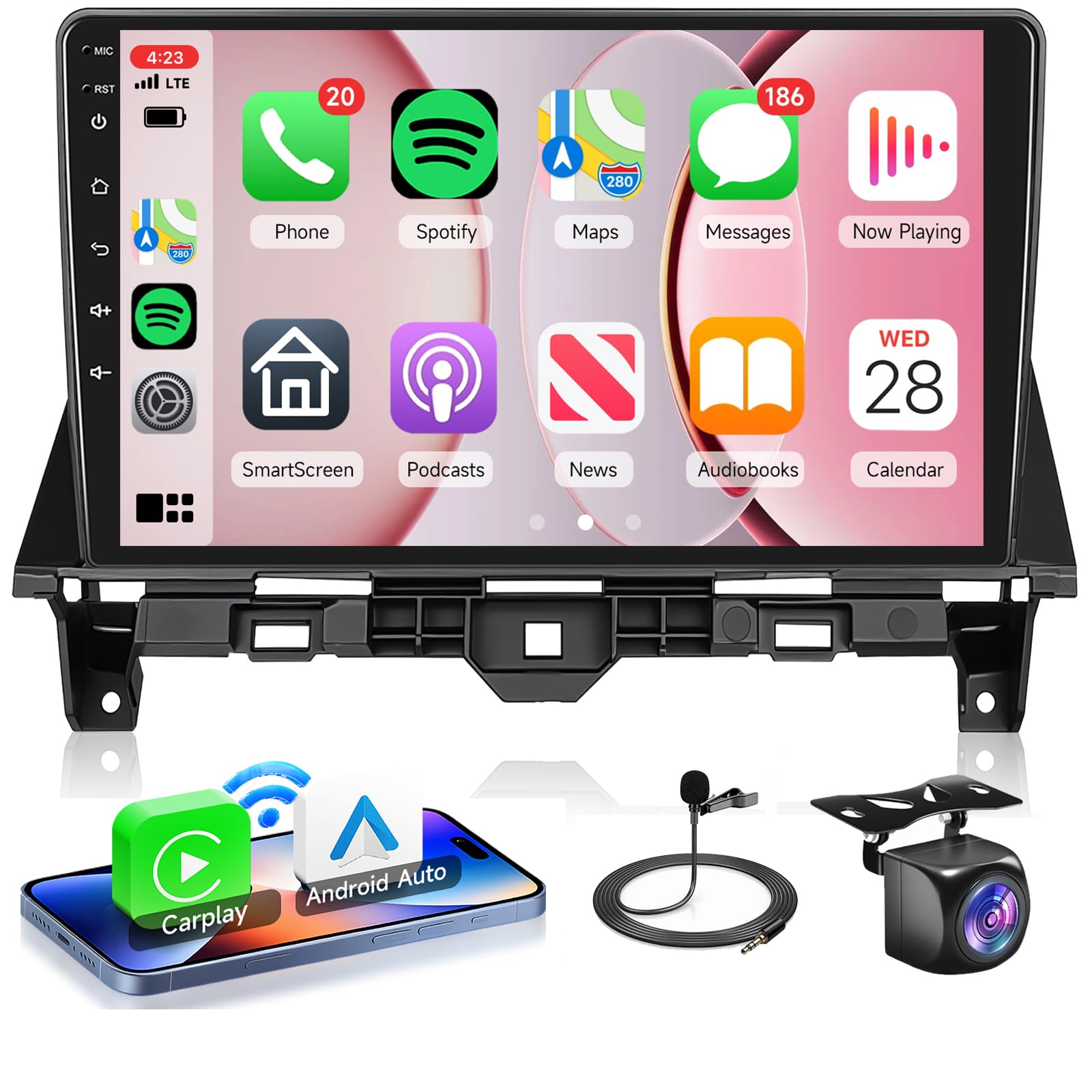 Photo 1 of 4Core 2G+64G Android Car Stereo Radio for Honda Accord 8th 2008-2013, Rimoody Wireless Carplay Android Auto GPS WiFi EQ Bluetooth 5.0 10.1 Inch Touch Screen FM/RDS Backup Camera