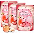 Peelable Gummy Candy Intense Peach Fruit Chewy Gummi Snack Low Sugar & Calorie, Healthy Snacks For Kids & Adults – Individual Soft & Chewy Candy Snacks (3-PACK 9.53OZ, Peach)