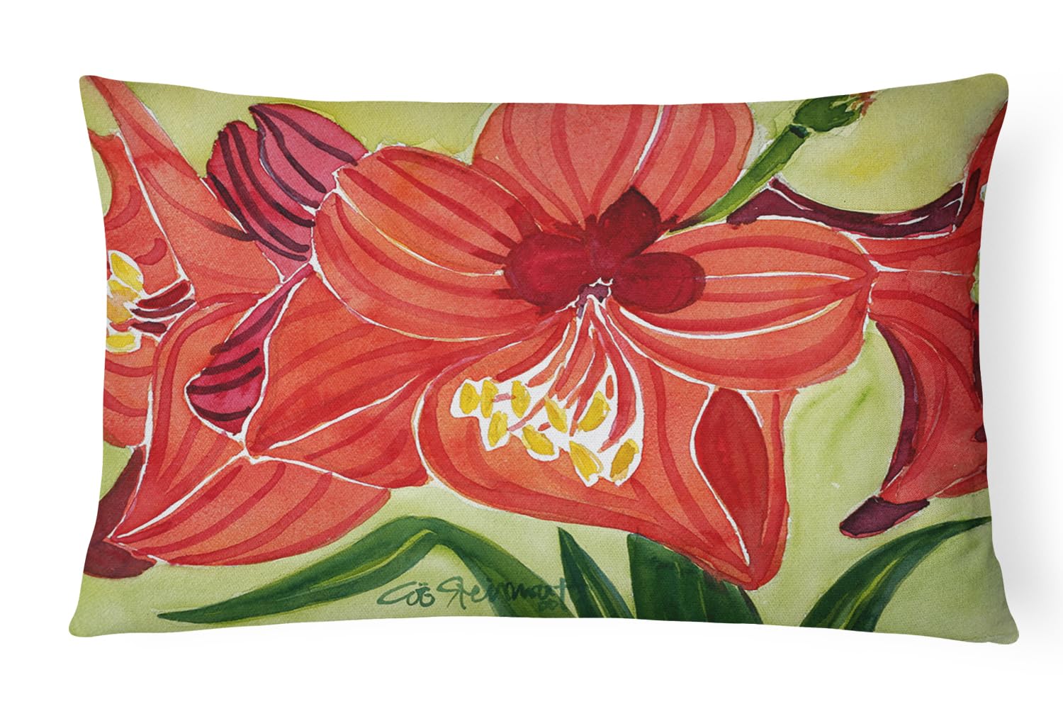 Caroline's Treasures Flower - Amaryllis Decorative Fabric Pillow — image 1