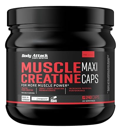 Body Attack Muscle Creatine (Creapure) 240 Maxi Kapseln, 1er Pack (1 x 0.279 kg)