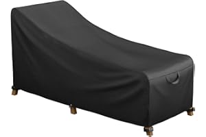 iBirdie Outdoor Lounge Chaise Chair Cover 60L x 26W x 34H inch Waterproof Patio Furniture Covers Lawn Pool Chair Cover 1 Pack Black