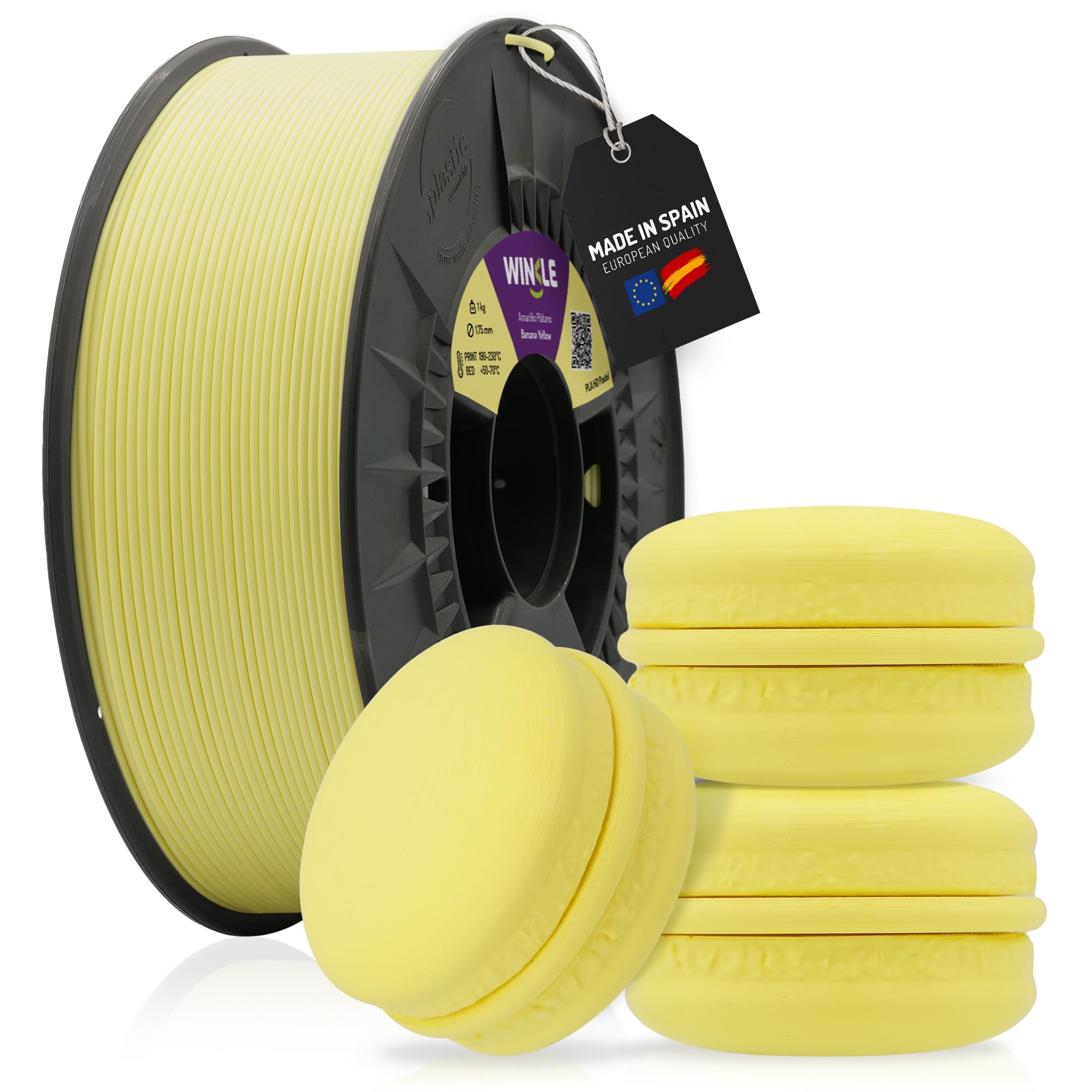Winkle PLA Filament | PLA 1.75 mm | Printing Filament | 3D Printer | 3D Filament | Banana Colour | 300 g Spool