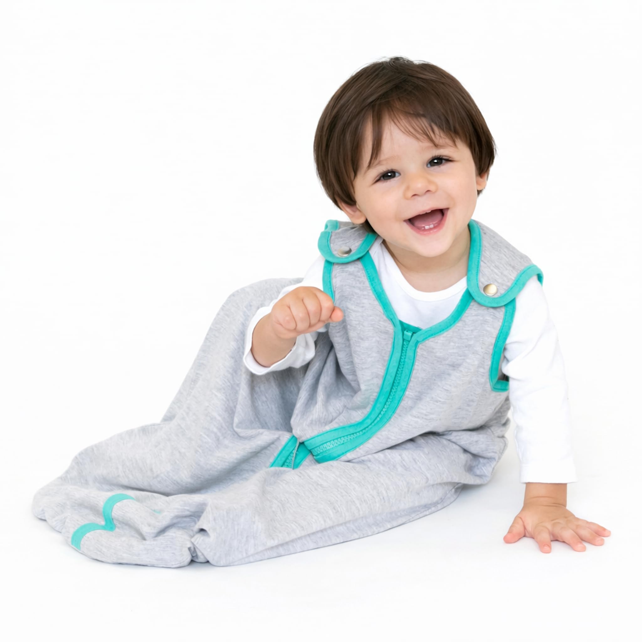 Baby Deedee 100% Cotton Sleeping Sack, Baby Sleeping Bag Wearable Blanket, Sleep Nest Lite, Infant and Toddler, Heather Teal, Large (18-36 Month) (Pack of 1) Image