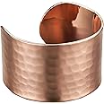 DEMMEX 1.5mm Thick High Gauge Pure Hammered Turkish Copper Bracelet, Uncoated, Non-Magnetic, Joint Pain Relief, Adjustable, Wooden Gift Box, Handcrafted, Unisex (1.6 Inches Width)