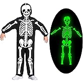 Spooktacular Creations Halloween Kids Skeleton Costume Glow in the Dark, Skeleton Jumpsuit for Toddler Halloween Costume