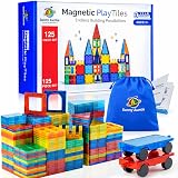 Sunny Auntie 125-Piece Magnetic Tiles XL Set with Storage Bag