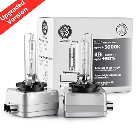 Whitiger D1S Hid Xenon Brenner Scheinwerferlampe,35W 6000K 12V Scheinwerfer Lampen für Autolampe Birne Scheinwerfer Leuchtmit