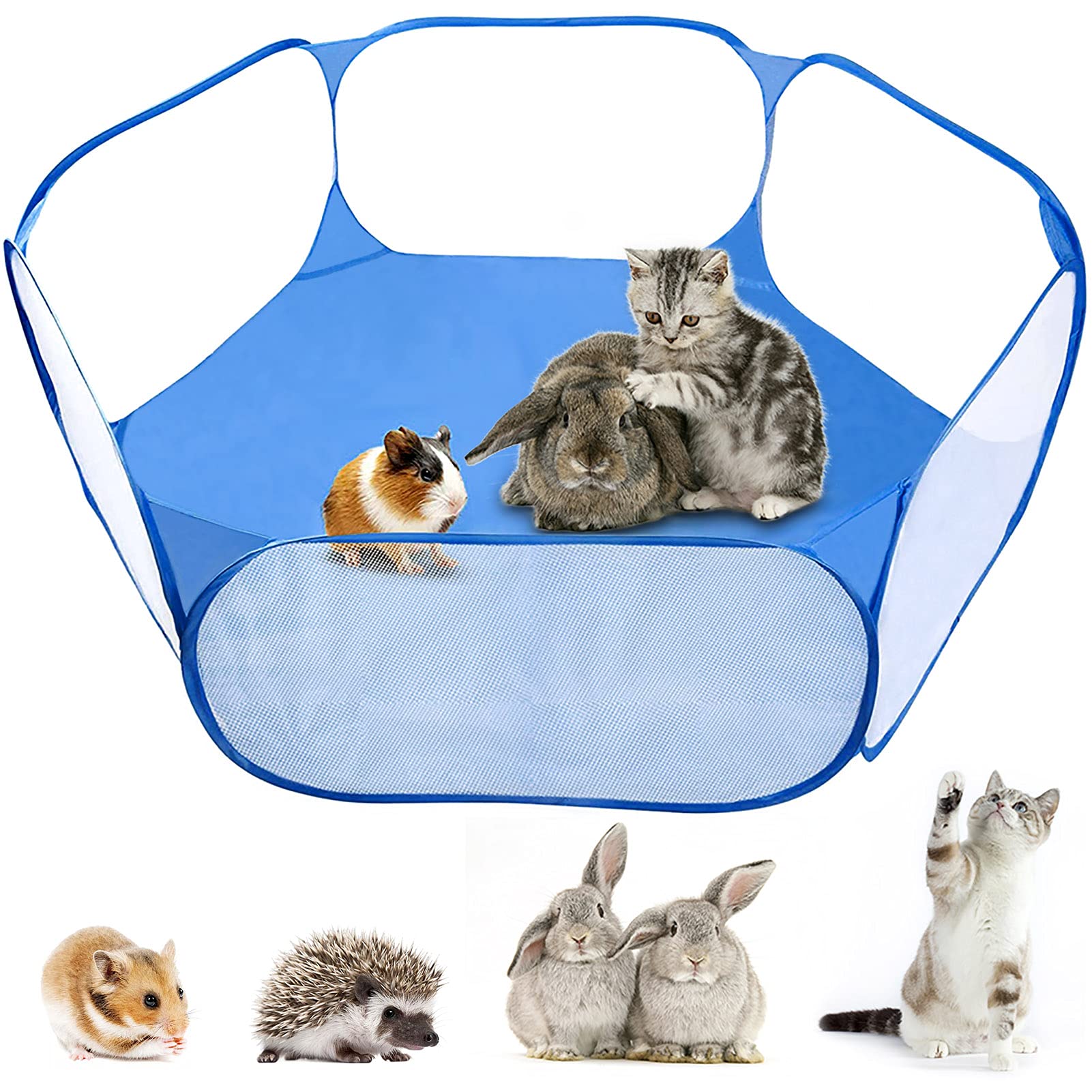 MAIKEHIGH Foldable Pet Puppy Playpen Cage Play Tent Outdoor Indoor Fence for Guinea Pig, Rabbits, Hamster, Chinchillas and Hedgehogs