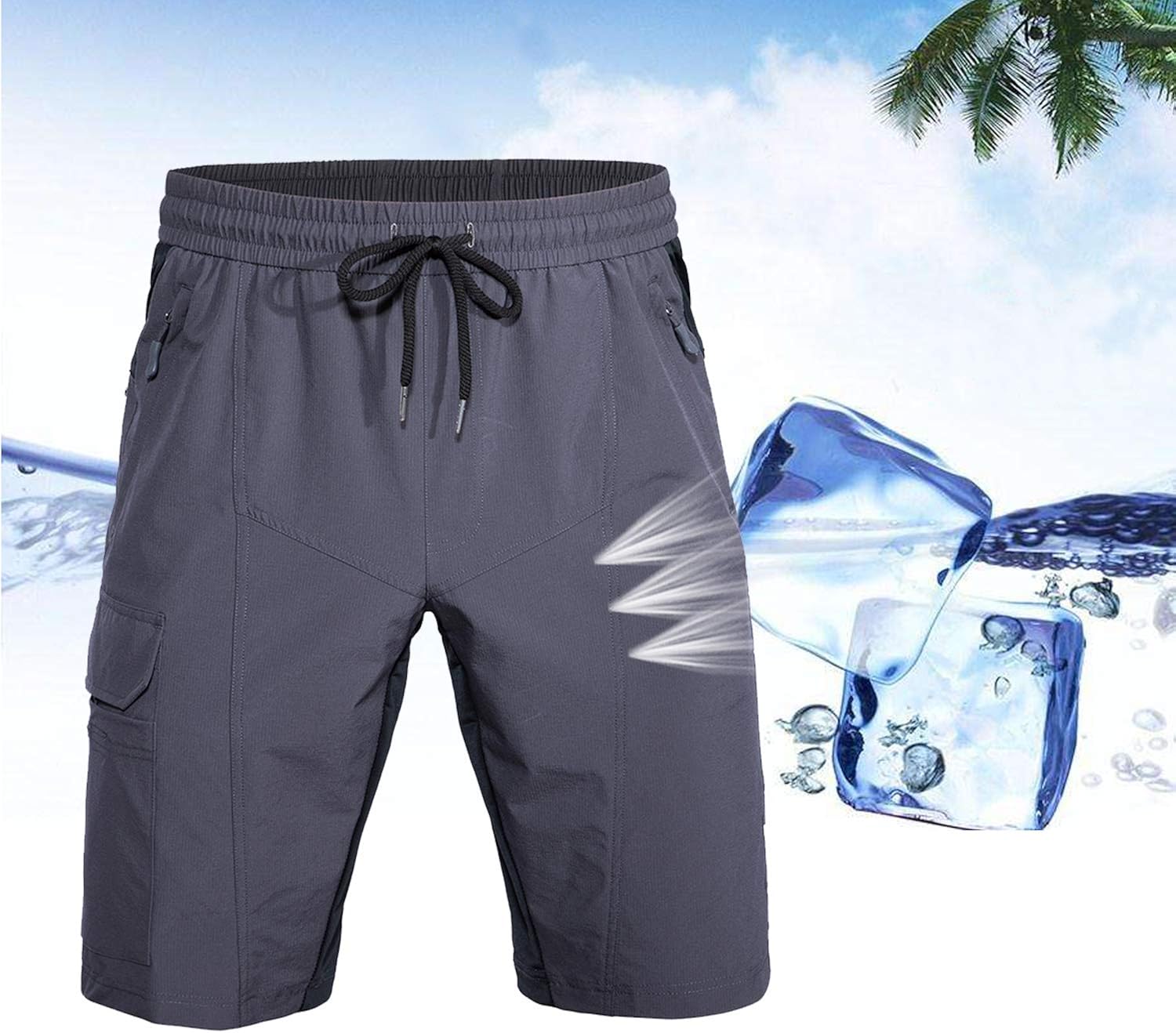 Hiauspor Mens-Mountain-Bike-Shorts MTB Lightweight and Loose-fit: Clothing
