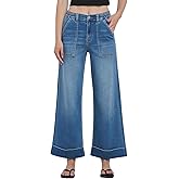 VERVET Women's High-Rise Double Cuffed Baggy Wide Jeans