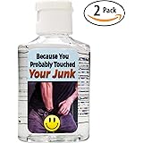 Witty Yeti&rsquo;s Because You Probably Touched Your Junk Hand Sanitizer 2 Pack. I Don&rsquo;t Know Where Your Hands Have Been! Hilarious Travel Size Bottles Are a Funny Gag Gift Idea & Adult Stocking Stuffer