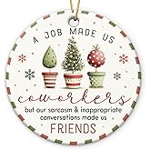 Coworker Christmas Ornament 2025 - Appreciation Gifts for Coworker Employee Boss Colleauge, Xmas Gifts for Coworkers, from Coworkers to Friends, Ceramic Ornaments for Christmas Tree