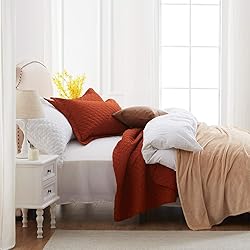 SunStyle Home Quilt Set King Rust Lightweight