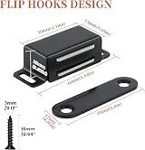 Mooche 4 Pack Cabinet Magnets Stainless Steel Door Catch Heavy Duty 6 kg view 2